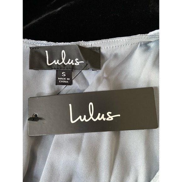 Lulus Days of Beauty Dusty Blue Burnout Skater Dress* Size Small WD24 - Picture 11 of 12